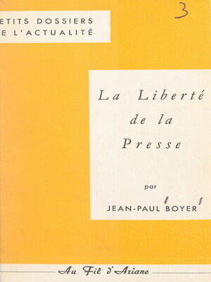 cover image of La liberté de la presse